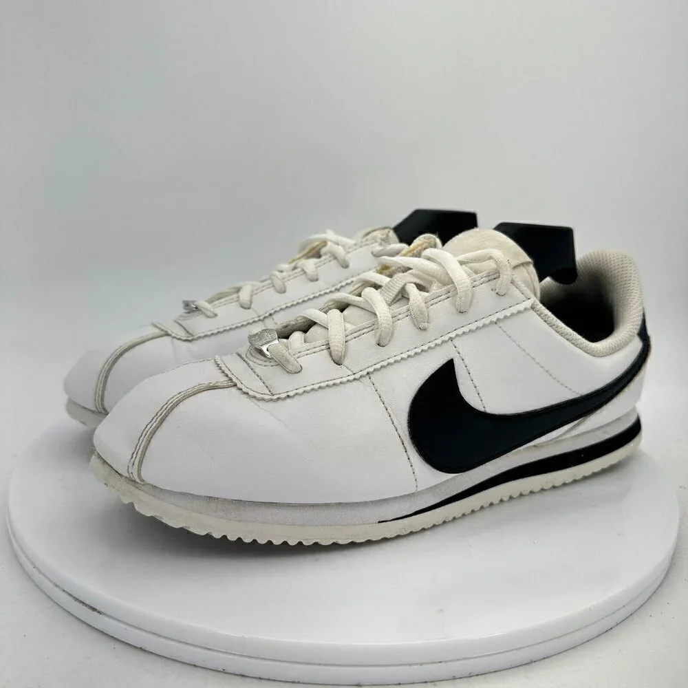Nike Classic Cortez Leather White Black Youth Shoes 904764-102 Size 6.5Y EU 39